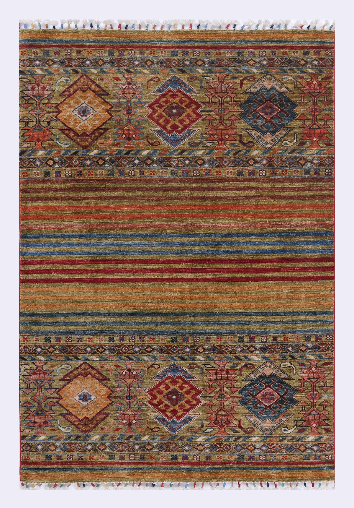 Shaal Ziegler Grüner Teppich 153x103 cm