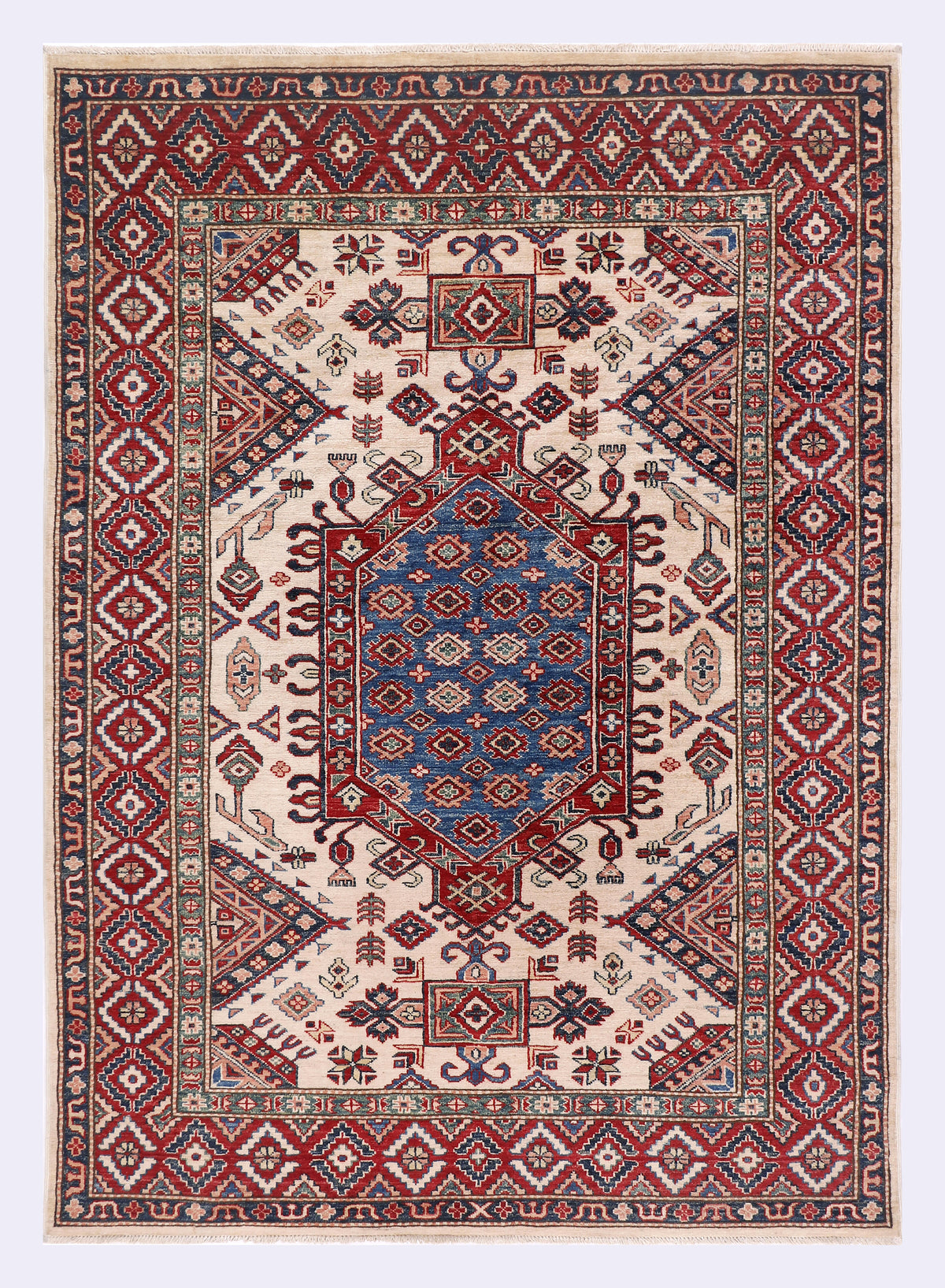 Super Kazak Blue Rug 207x148 cm