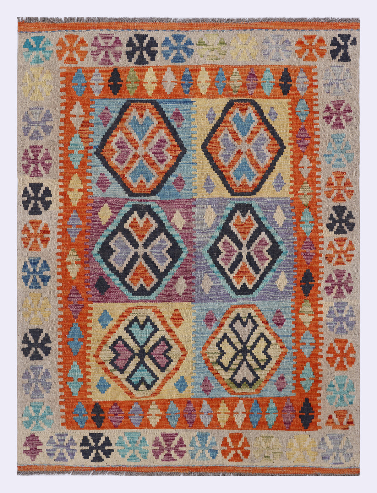 Harmony Bloom Orange Kilim 146x109 cm