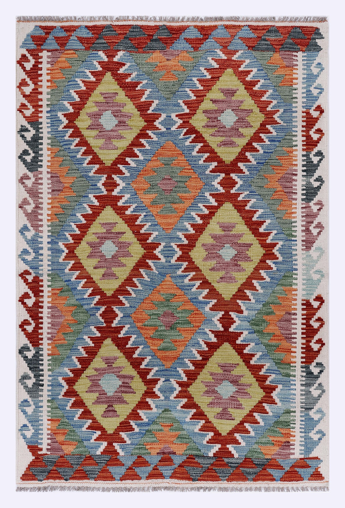 Nomadic Flammenroter Kelim 149x98 cm