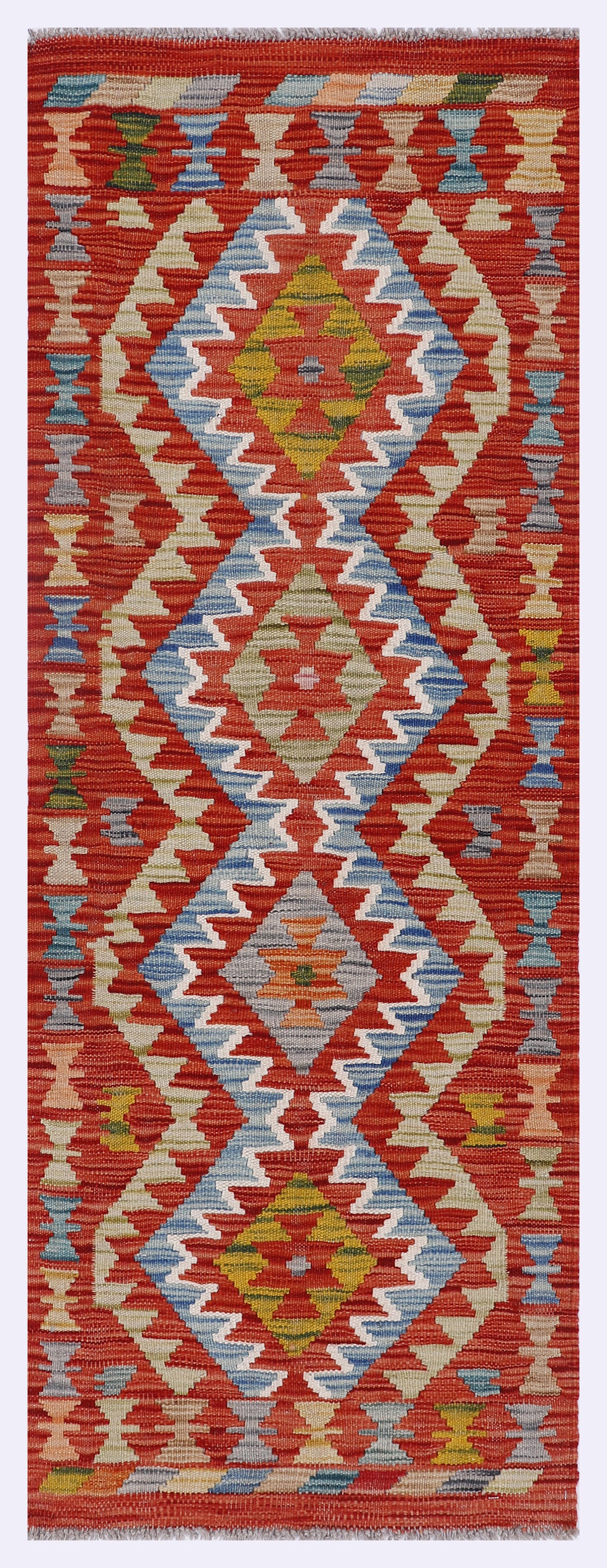 Safranwelle Roter Kelim 159x58 cm