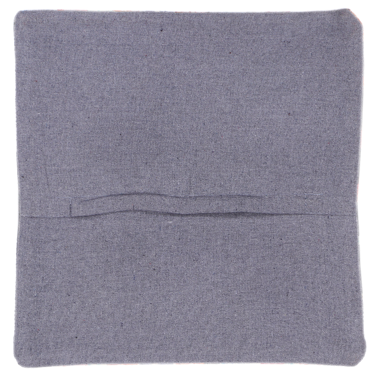 Blue square cushion cover, plain woven fabric with hidden zipper closure, 45x45 cm