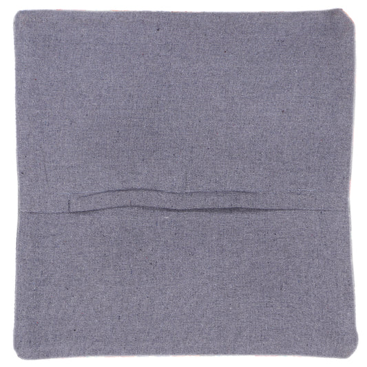Blue square cushion cover, plain woven fabric with hidden zipper closure, 45x45 cm