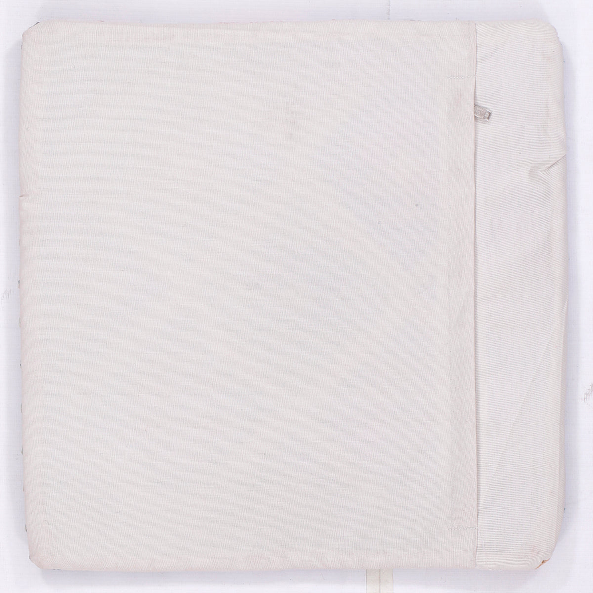 Cream kilim cushion cover back with seam and zipper, 45x45 cm