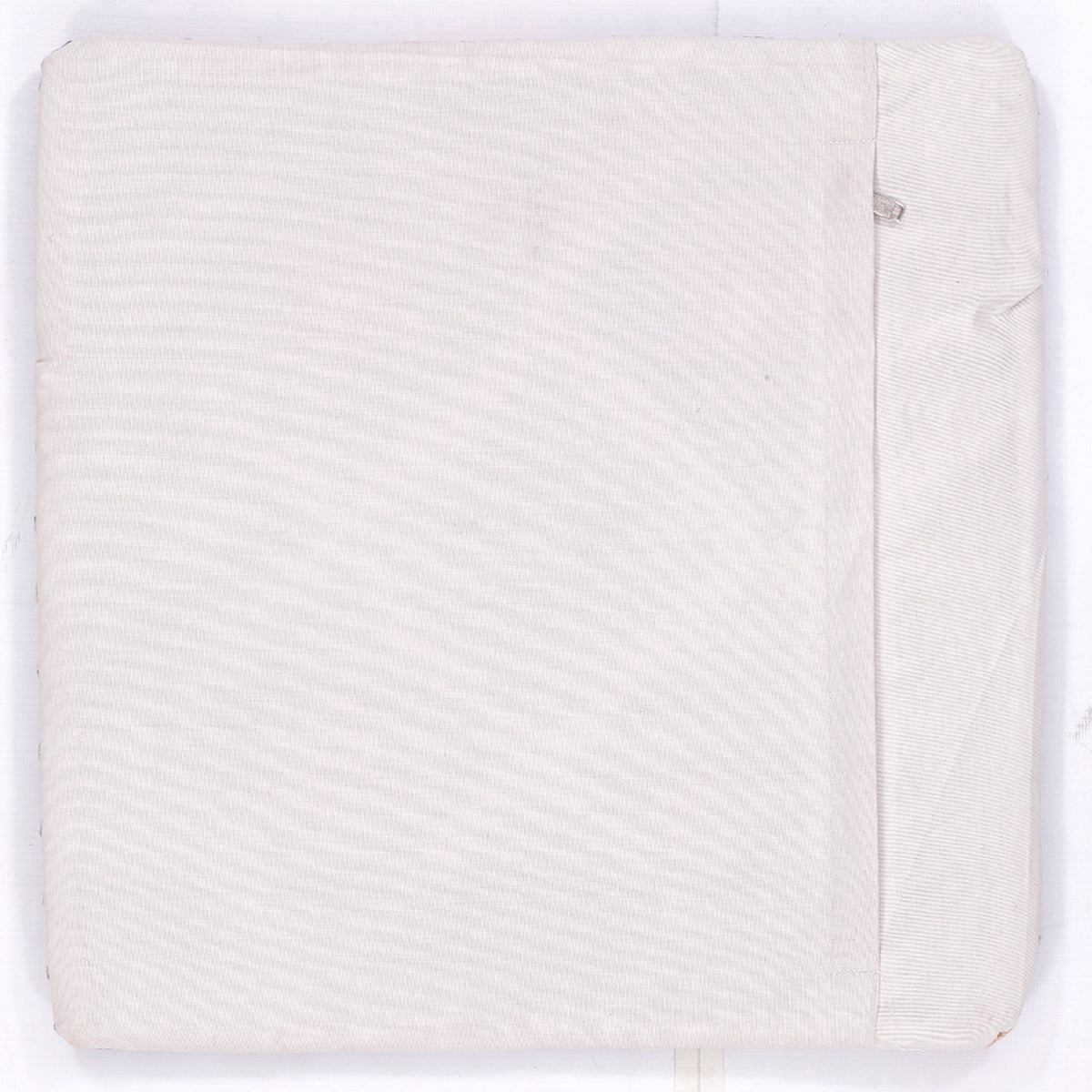 White textured kilim cushion cover with side seam, 45x45 cm