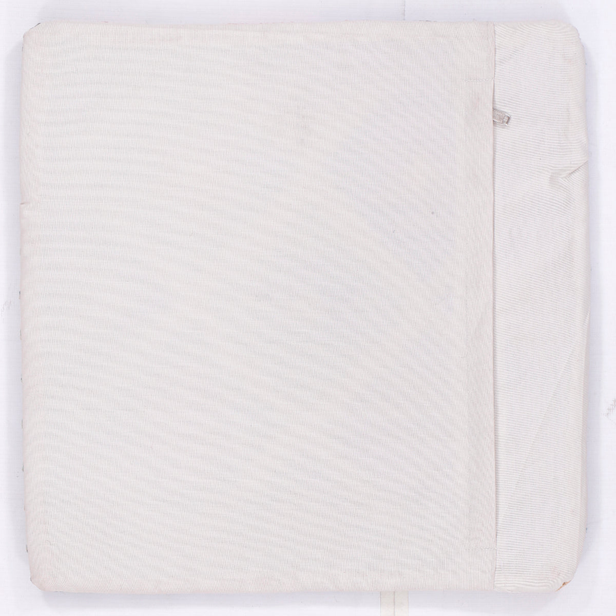 Cream kilim cushion cover back panel with stitched seam, 45x45 cm