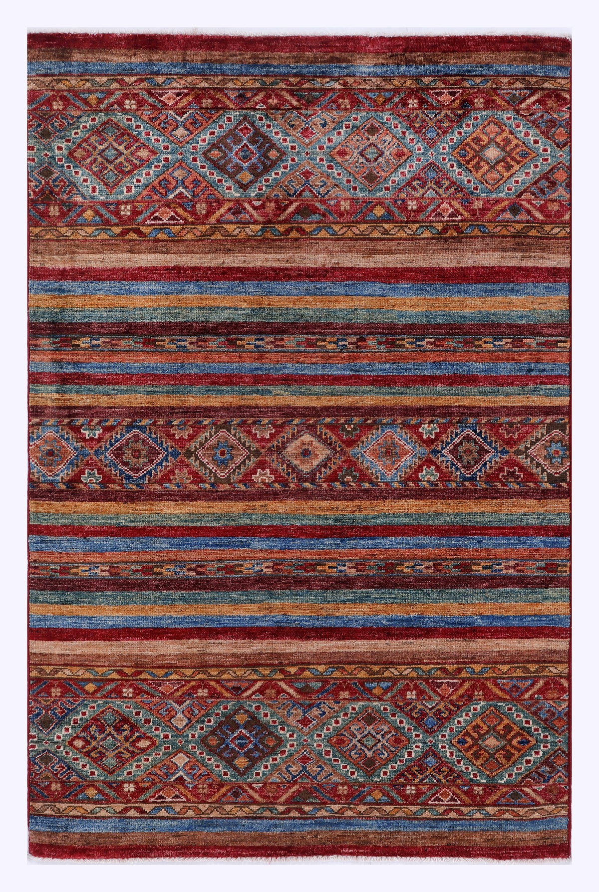 Khorjin-Wollteppich in Rot, 140 × 91 cm