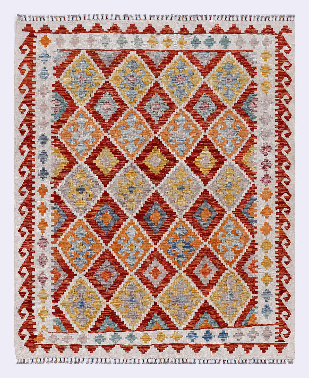 Tapis kilim rouge Nomad Harmony 189x152 cm
