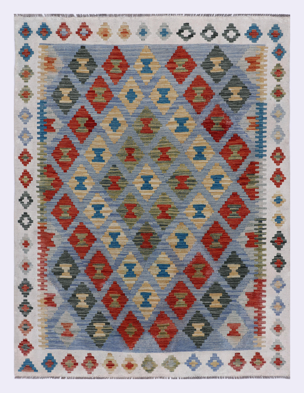 Blauwe kelim Azure Nomad 194x147 cm