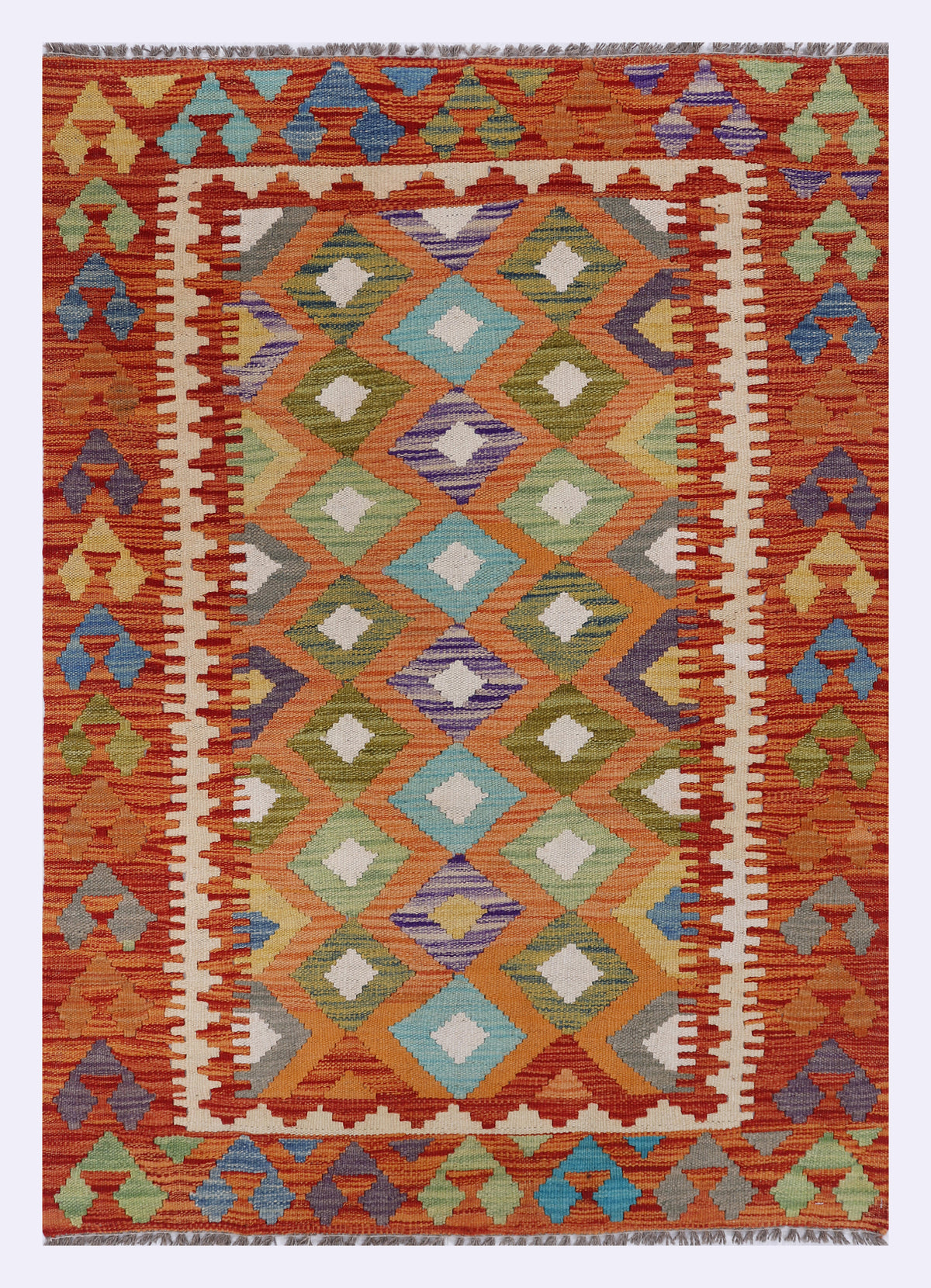 Sunset Mirage Orangefarbener Kelim 145x102 cm