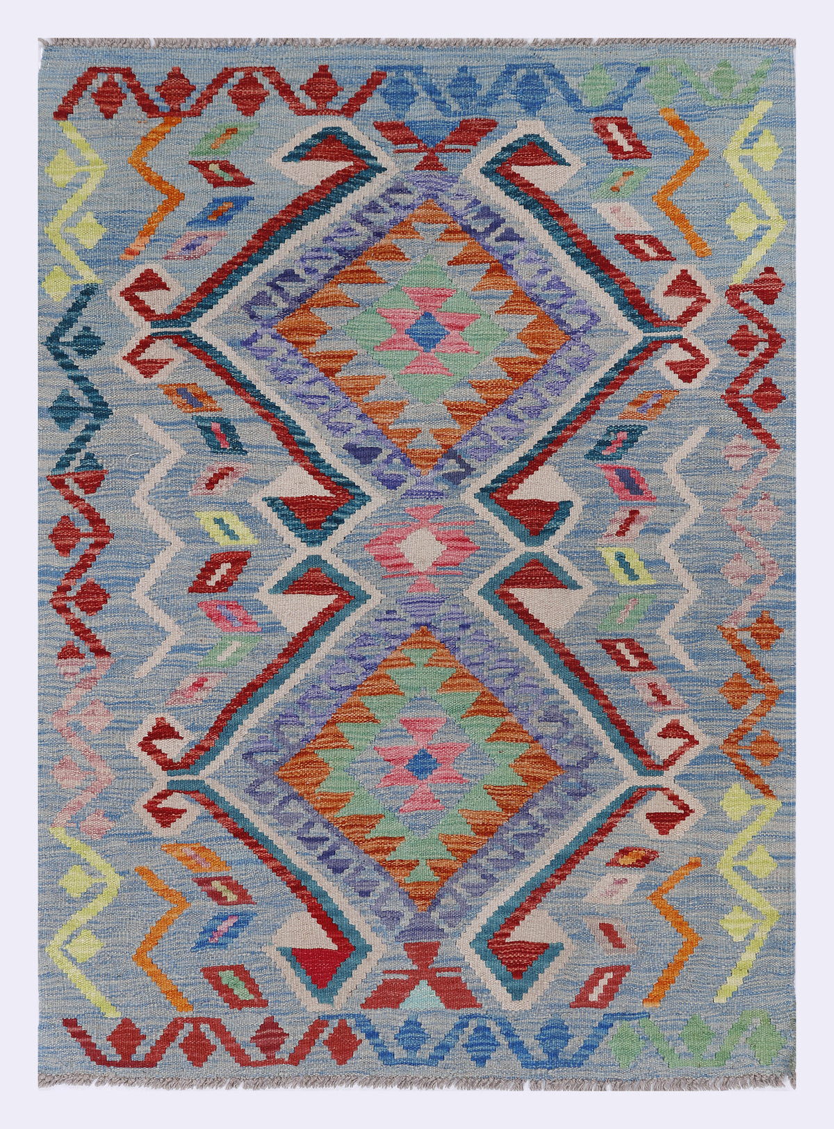 Tapis kilim bleu Sky Rhythm 143x103 cm