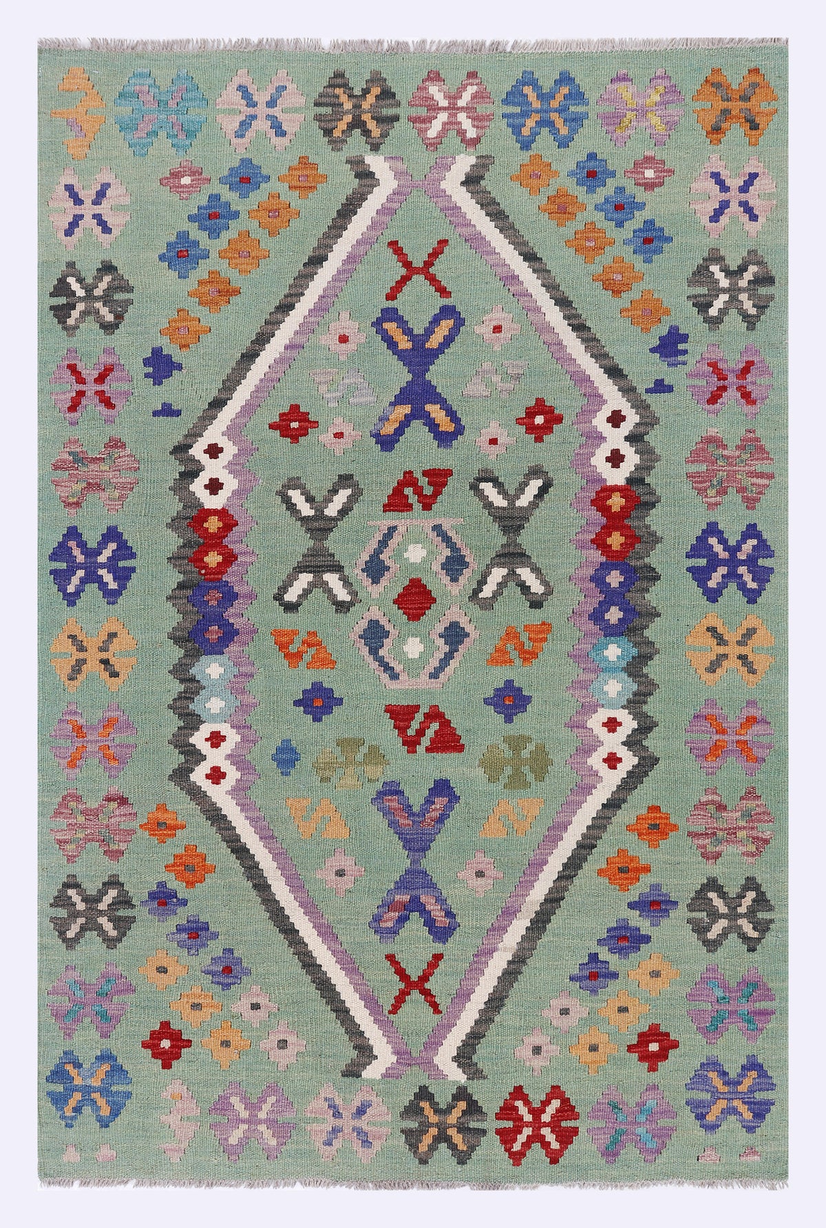 Garden Whisper Green Kilim 152x99 cm
