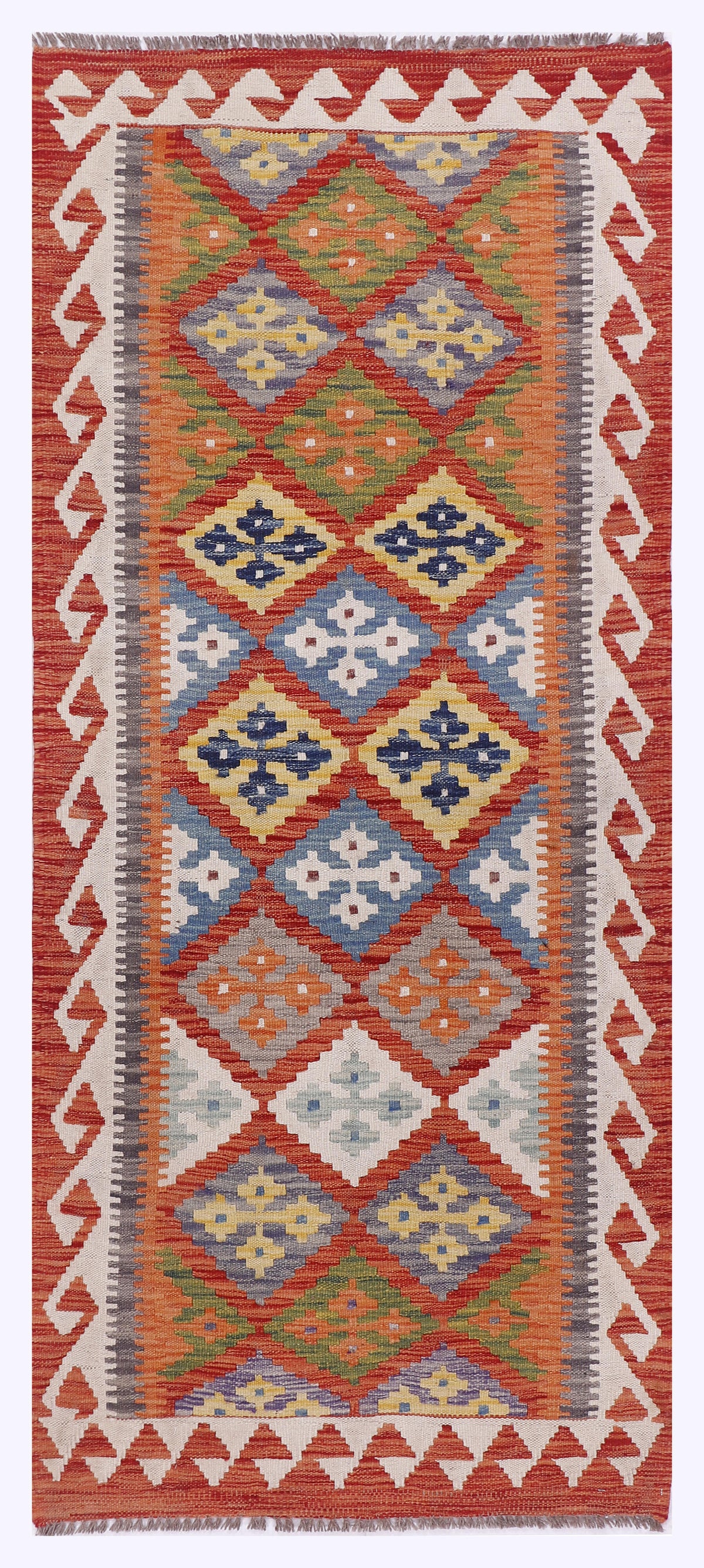 Amber Trail oranje kelim 195x83 cm