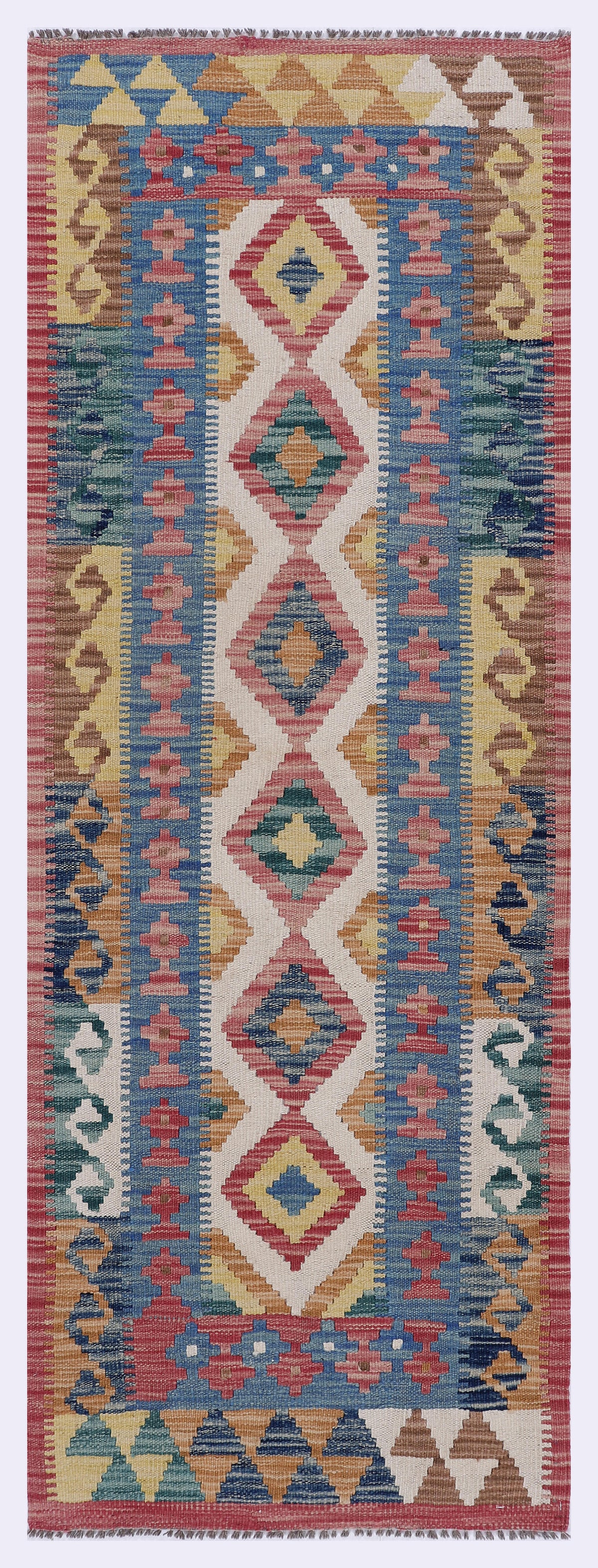 Nomadic Rhythm Blue Kilim 195x70 cm