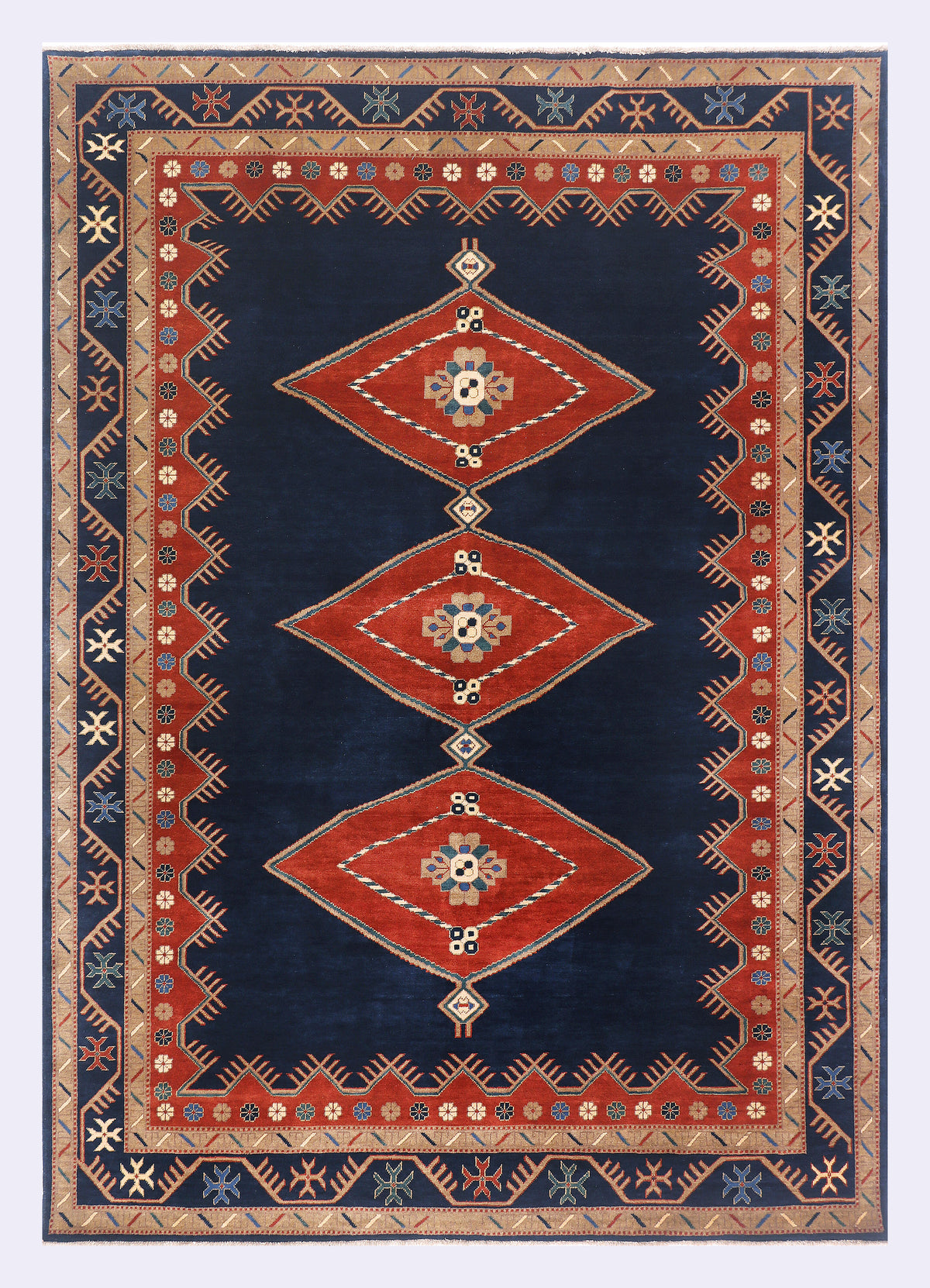 Ziegler Ghashghai Blauer Teppich 289x203 cm