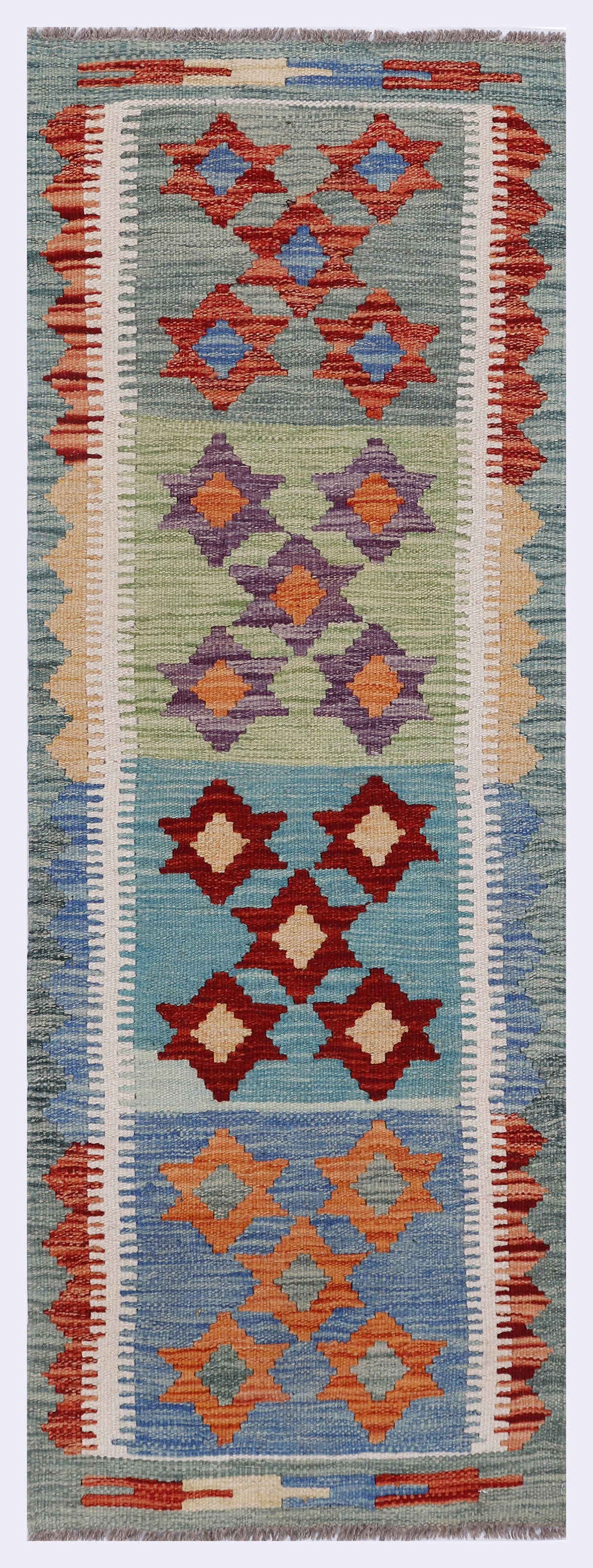 Celestial Garden Blauer Kelim 143x51 cm