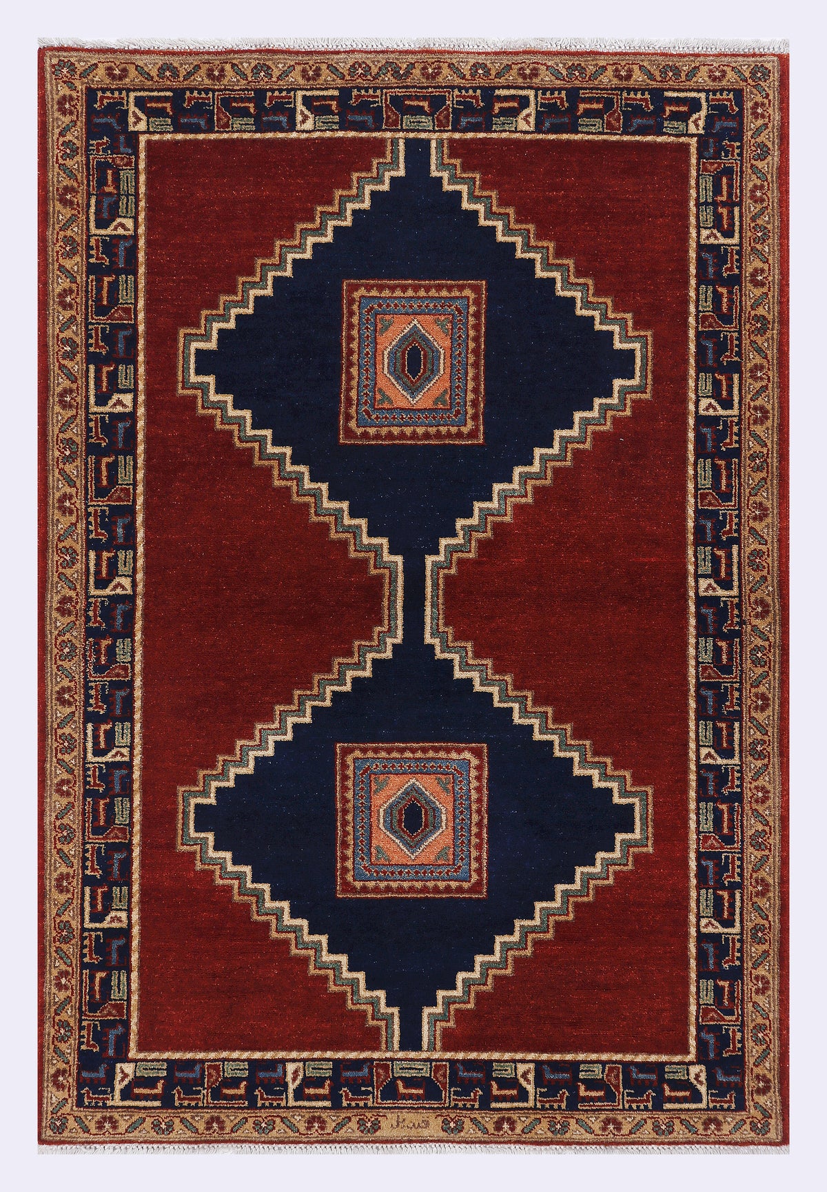 Roter Teppich im Shiraz-Stil 153x109 cm