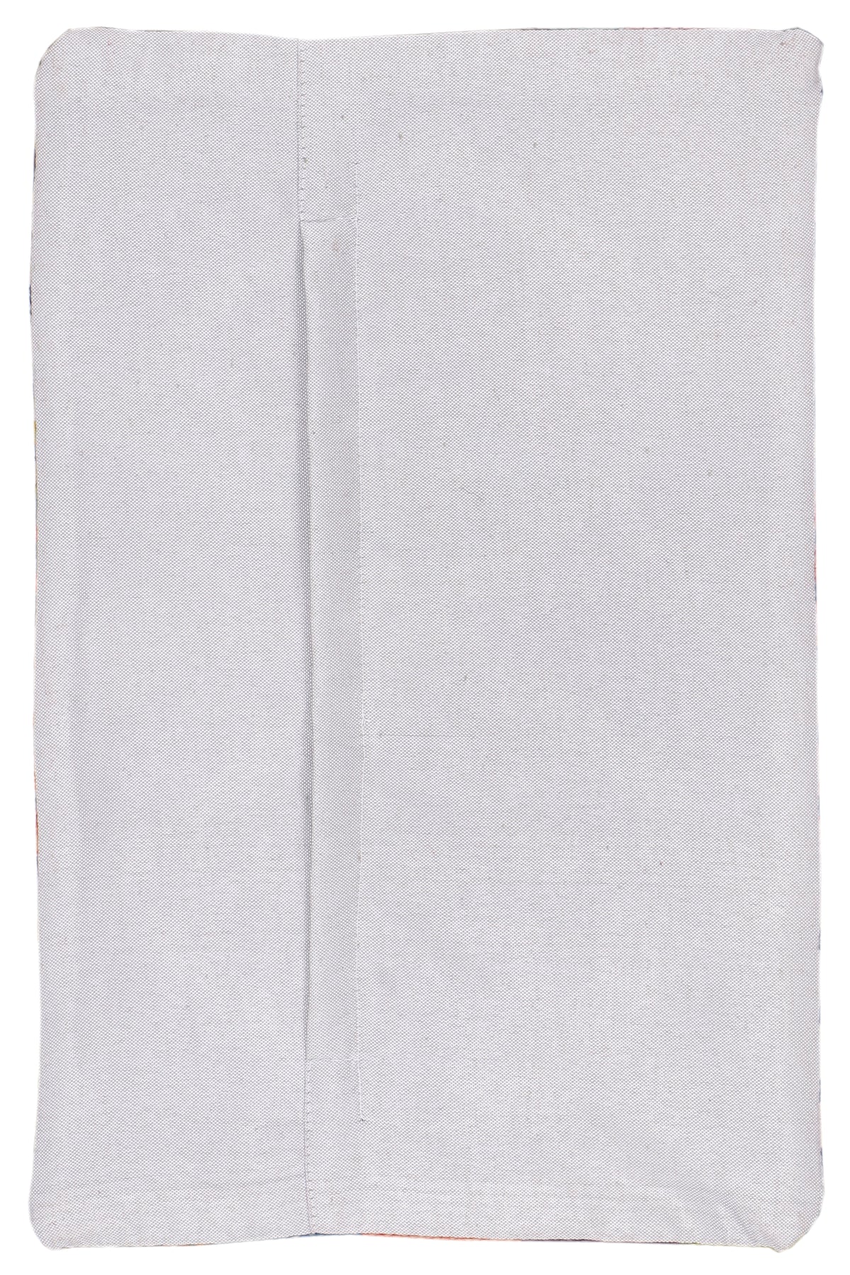 White fabric cushion cover with center seam, plain front, 35x55 cm