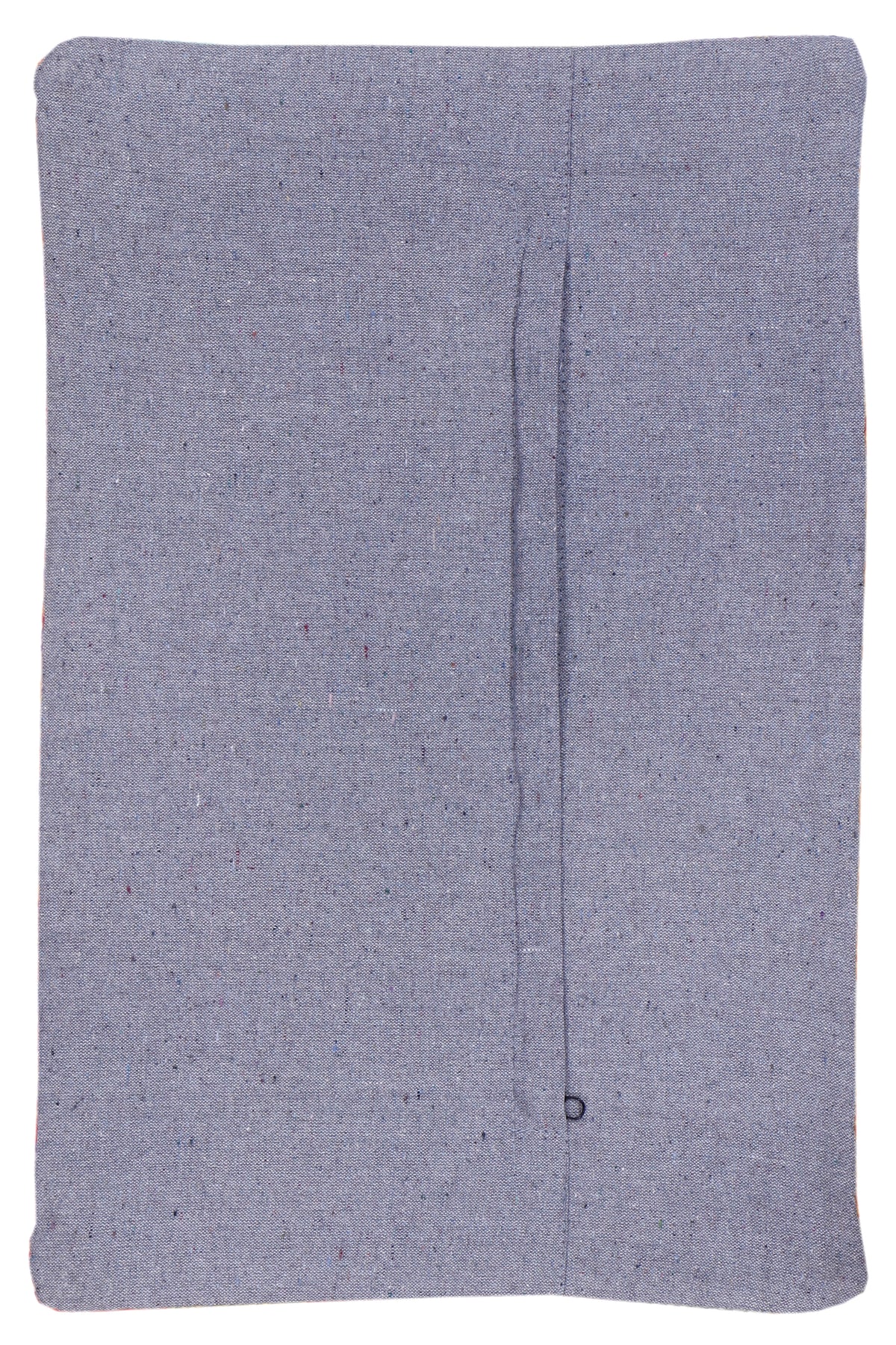 Kilim cushion cover reverse side in solid dusty blue fabric, 35x55 cm