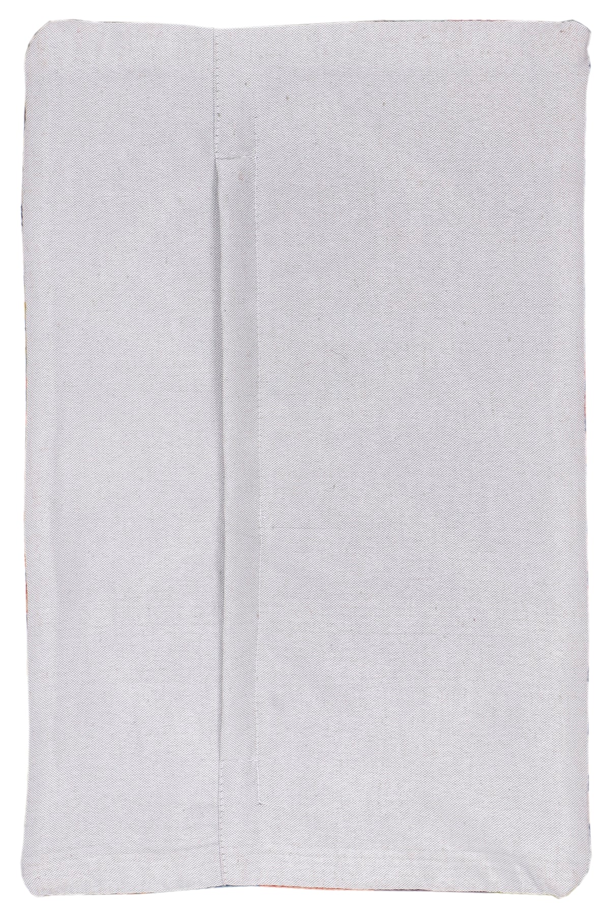Kilim cushion cover back panel, solid light fabric with hidden seam line