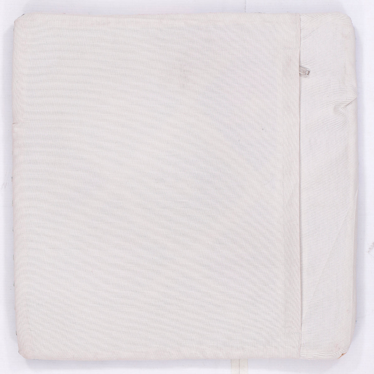 Light beige cushion cover back with zipper seam, 45x45 cm
