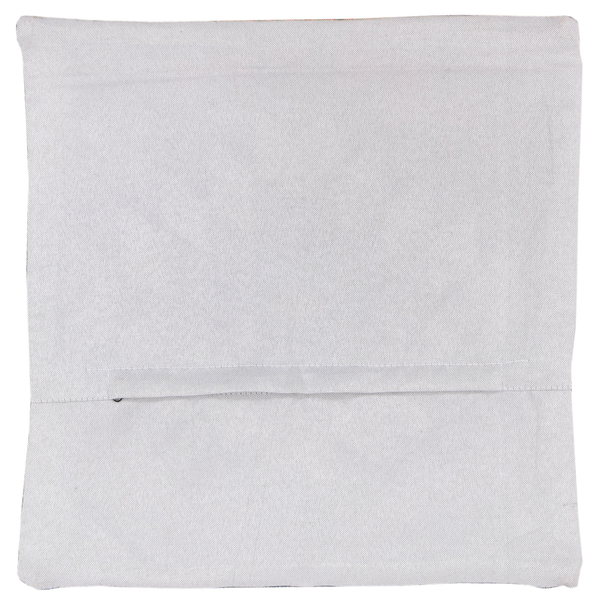 Cushion cover back, plain off-white fabric square with simple stitched seam