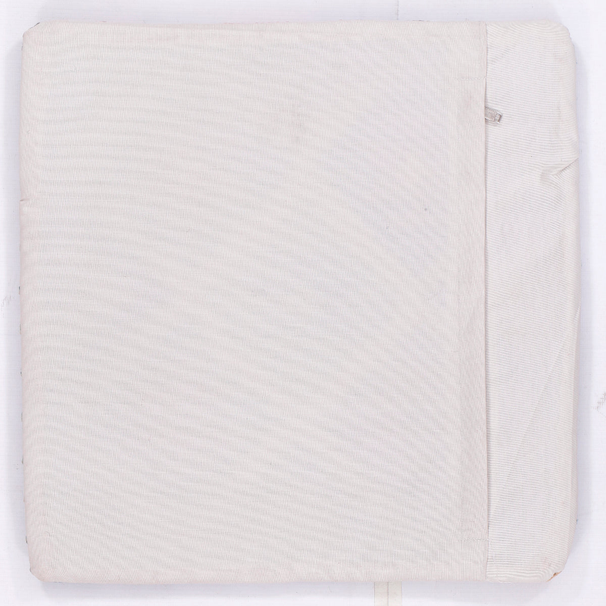 Cream kilim cushion back with seam and zipper, 45x45 cm square