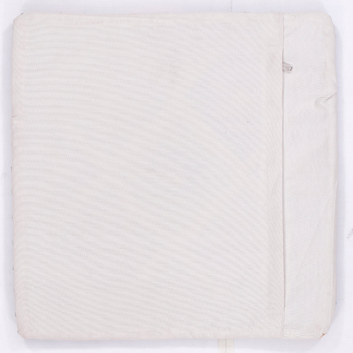 Kilim cushion cover back in off-white fabric with zipper seam
