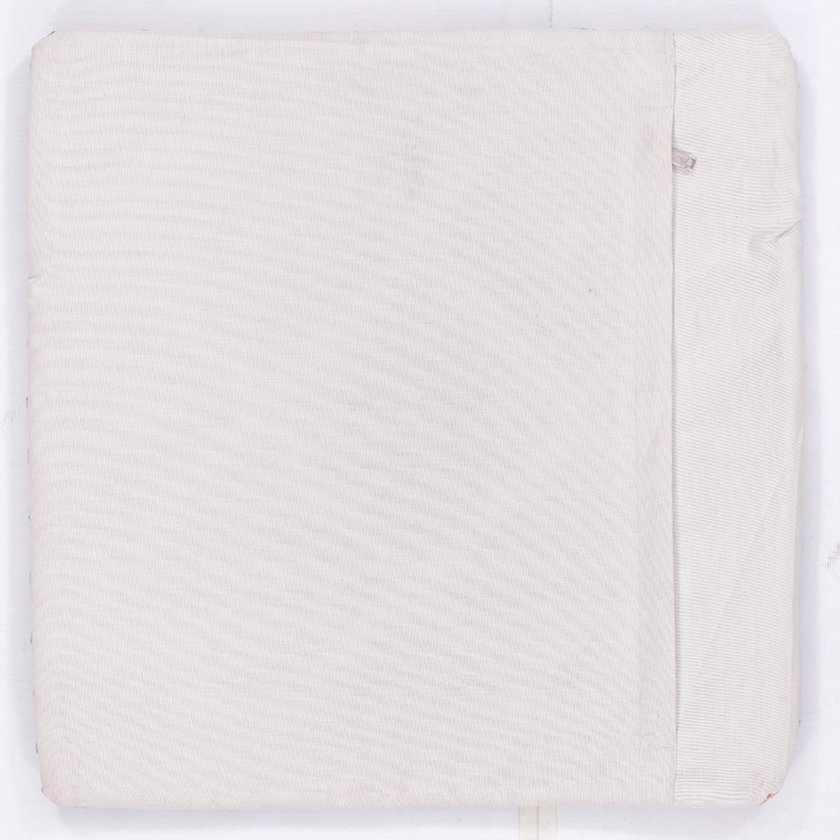 45x45 cm cushion cover back, solid off-white/cream fabric, square panel