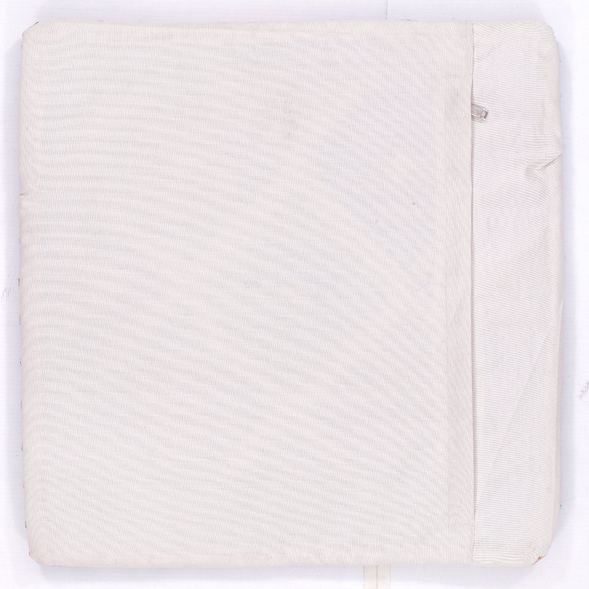 White textured cushion cover, square 45x45 cm, plain back panel