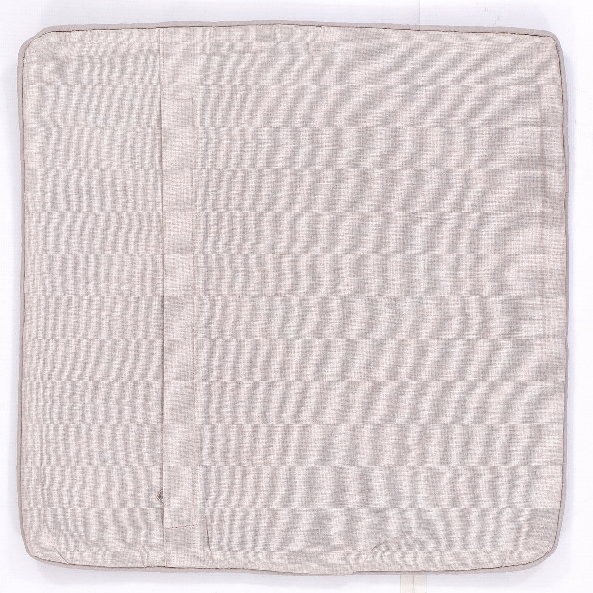 45x45 cm organic kilim cushion back cover in light neutral fabric with stitched seams