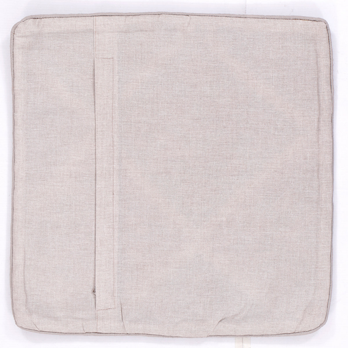 Beige plain backside kilim cushion cover with visible seams, square