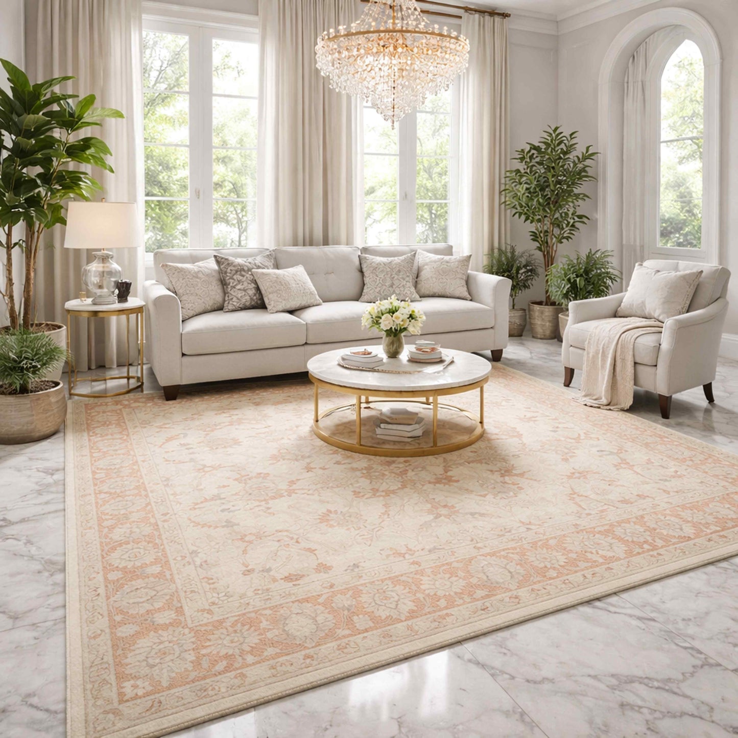 Beige Ziegler Teppich - 414x311 cm